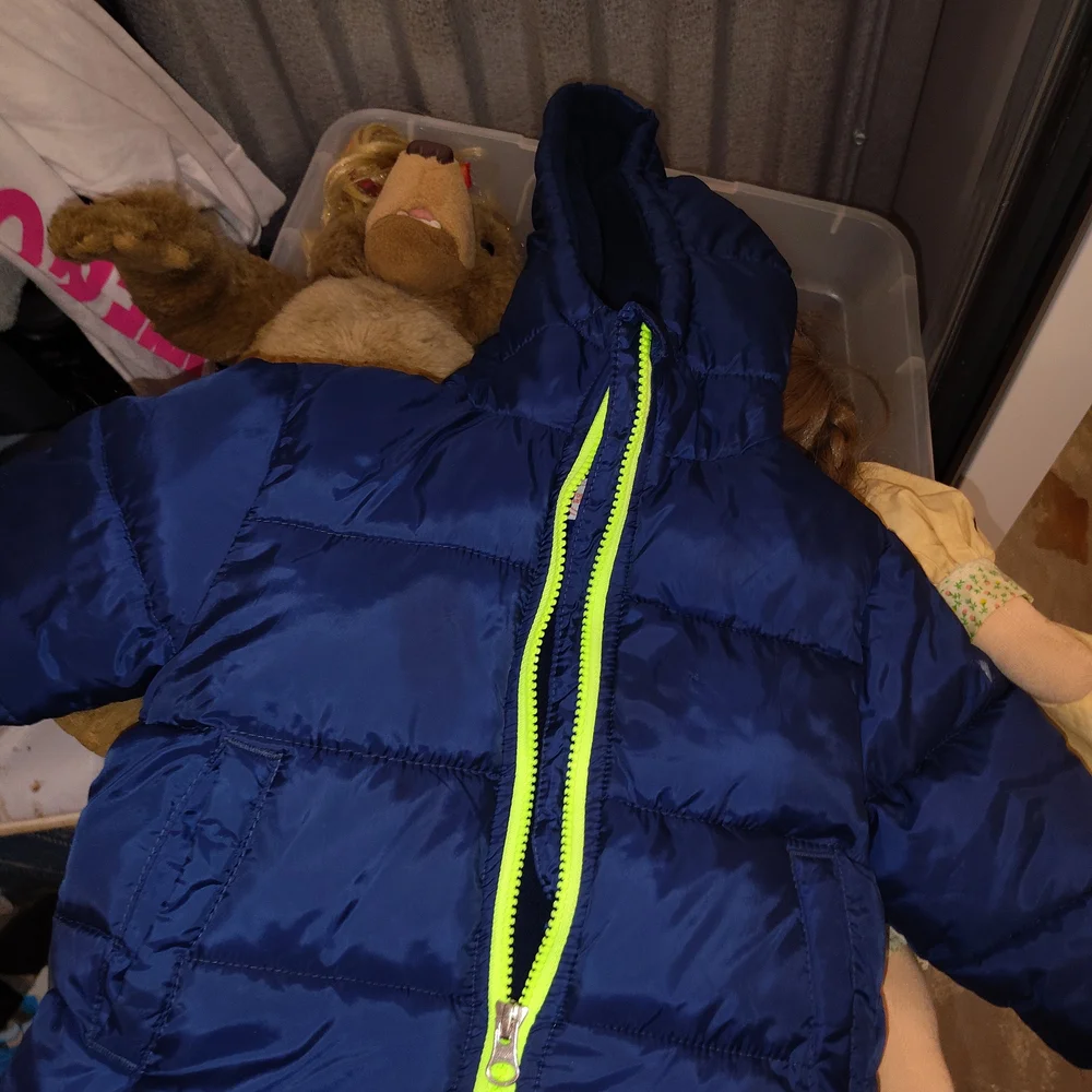 Wonder Nation Navy Jacket with Neon Green Zipper - Picture 1 of 2